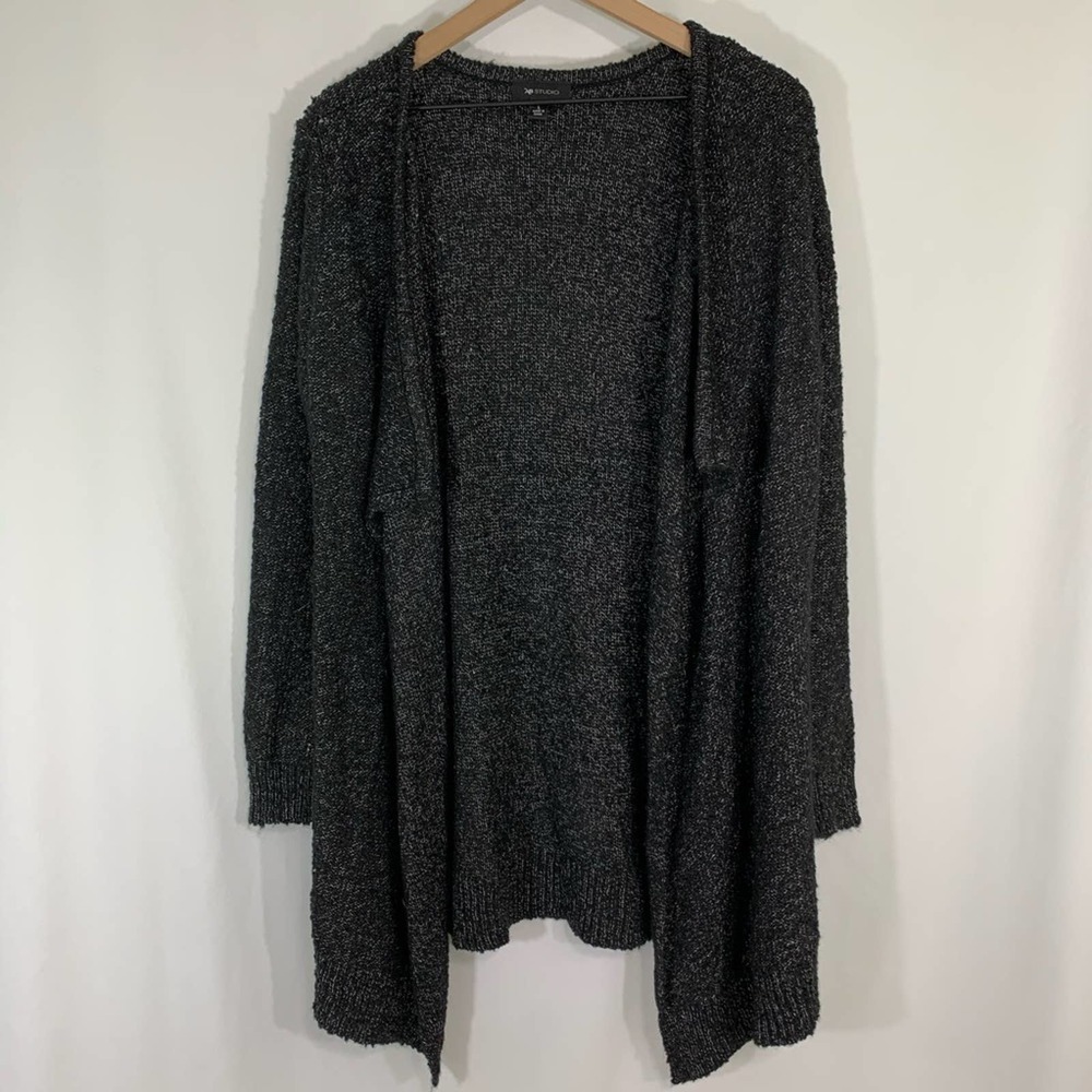 AB Studio large open front cardigan sweater